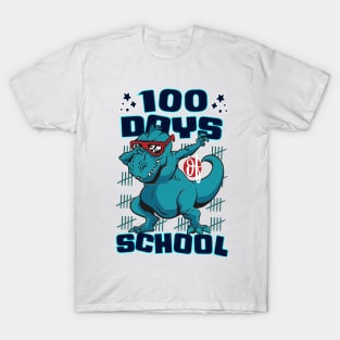 100 Days of school featuring a T-rex dino Dabbing #3 T-Shirt